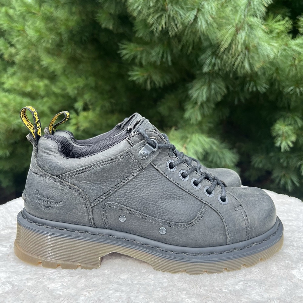 Dr Martens Toren Oxford Men 9 EU42 Gray Black Leather AirWair Lug Sole Tie Shoe